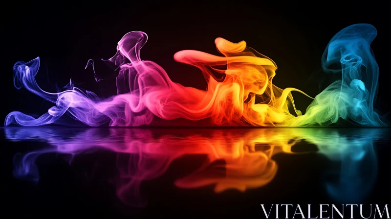 Chromatic smoke waves form fluid spectrum above reflective plane