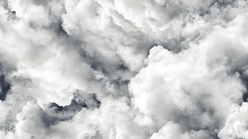 Overhead view shows dense layered cumulus cloud formations