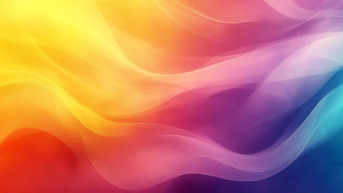Color gradient waves flow diagonally across the digital canvas.