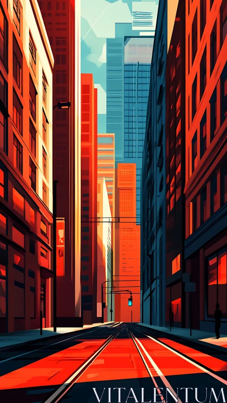 Geometric high-rise corridor uses hard lighting and deep vanishing point