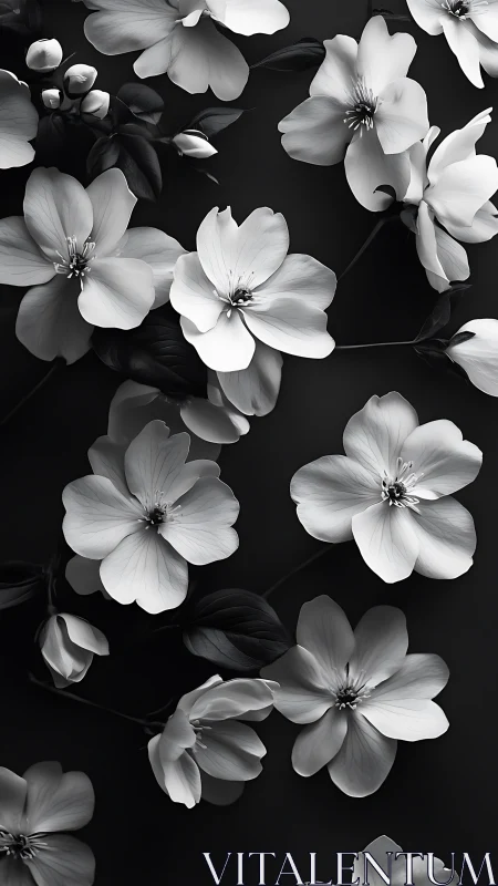 Delicate white petals unfold against deep shadows