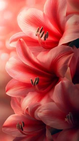 Crimson Bloom Symphony: Three Petaled Hearts Awaken.