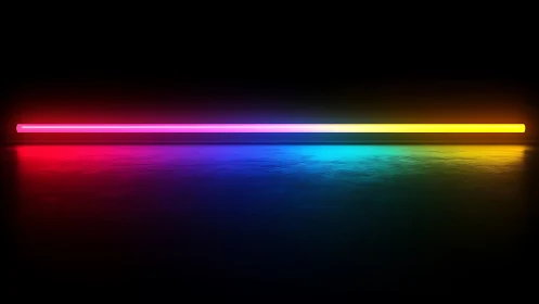 Horizontal neon light bar with full-spectrum color glow.