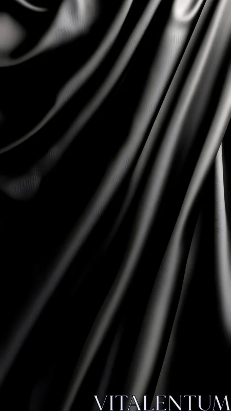 Black satin fabric folds with soft reflective highlights.