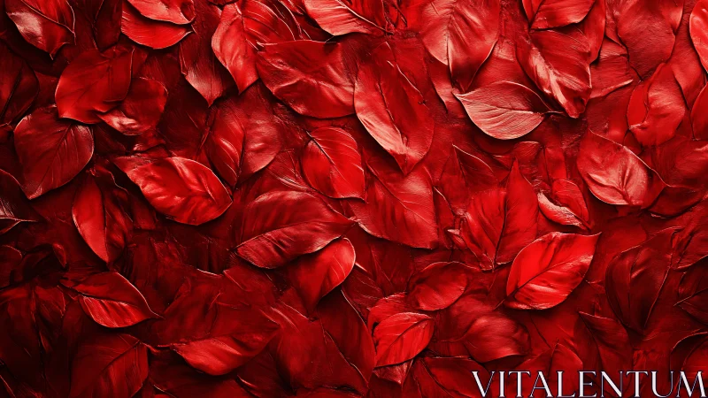 Crimson leaf tide rolling in textured waves of fiery color.