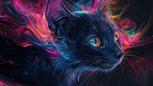 Neon Whisker Dreams: Where Luminescence Meets Feline Wonder