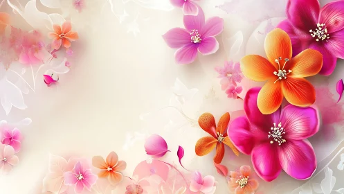 Vibrant Floral Garden Blooms in Soft Pastel Dreams