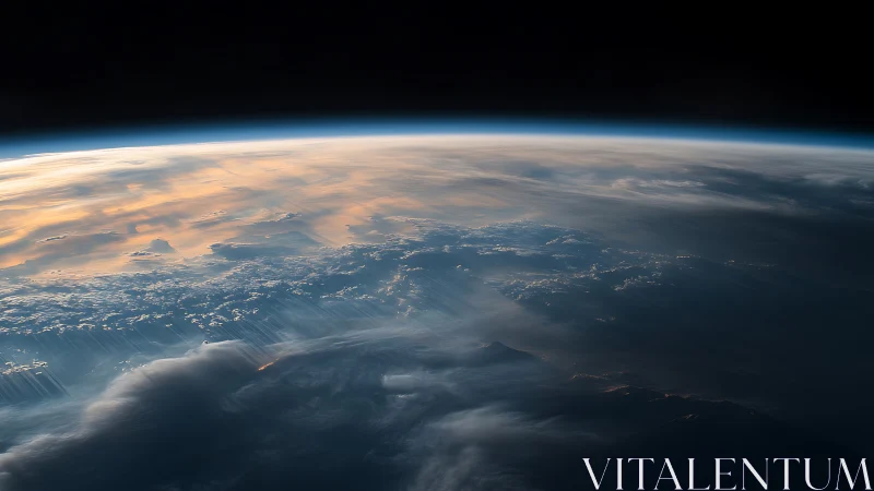 Low Earth orbit view records illuminated cloud formations accurately