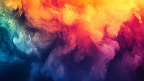 Vibrant abstract color clouds in fluid gradient motion.