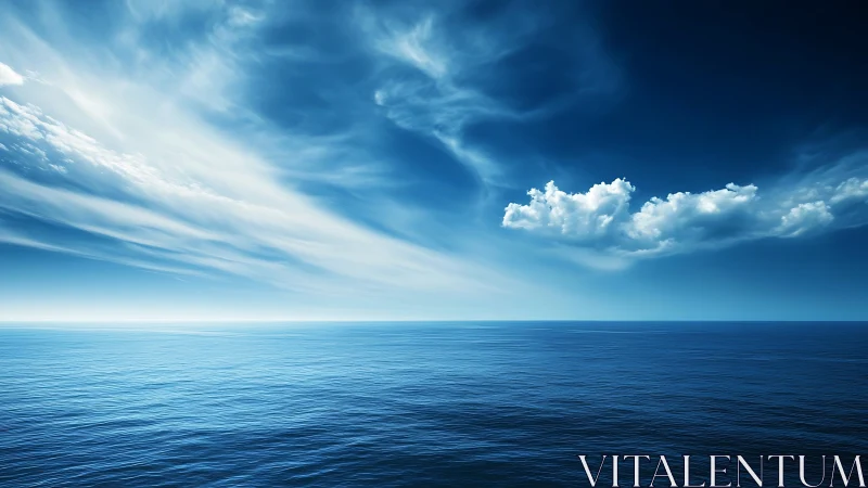 Endless blue horizon quietly trades secrets with the sky