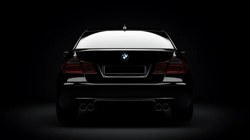 Midnight gloss sedan prowls the dark with silent menace.