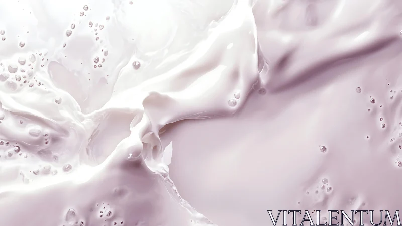 Creamy white liquid splash abstract background in soft focus.