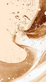 Liquid caramel splash abstraction with dynamic fluid curvature.