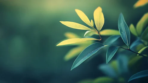 Sunlit Green Leaves with Soft Focus, Nature Photography Style.