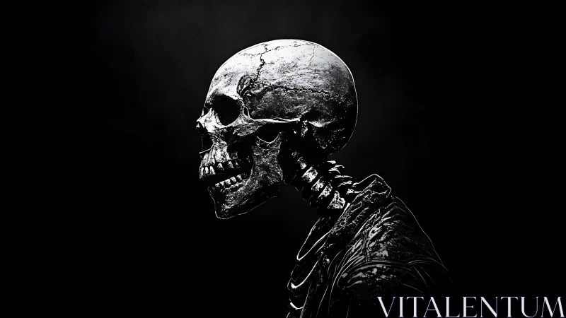 Midnight chrome skull sentry gazes into the void.