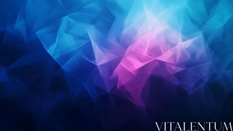 Abstract polygonal shapes in blue and purple digital art style.
