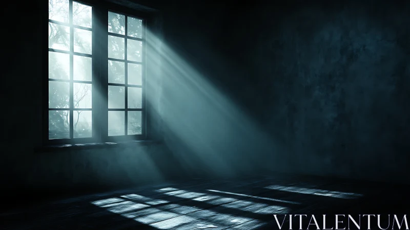 Soft morning rays cut through a moody, dust-filled room