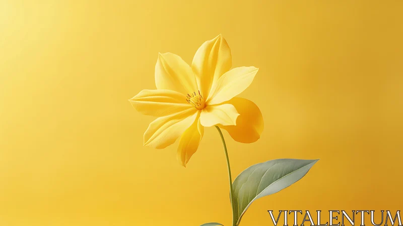 Yellow Flower Against Golden Background.