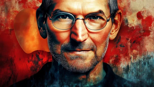 Hyper-detailed digital portrait with incendiary chromatic field.