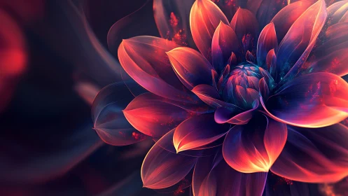 Luminous abstract flower bloom in radiant neon gradients.