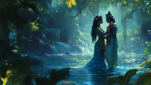 Enchanted Reunion by the Mystical Stream.