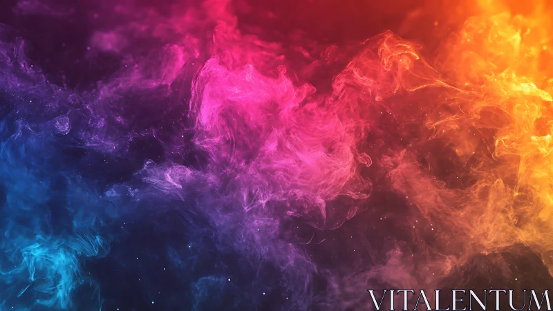 Chromatic nebula vapor forms dynamic triadic light gradient