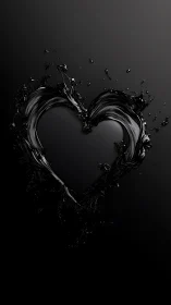 Liquid Heartbeat: Ink Love Echo in Monochrome.