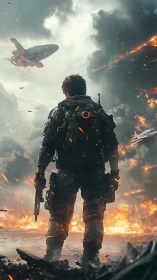 Lone shockwave soldier rewrites the battlefield sky in fire