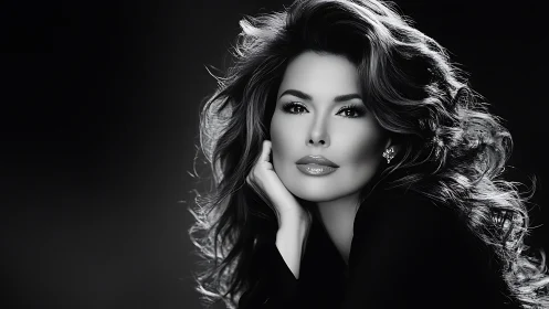 Glamorous Woman in Black and White Classic Portrait Photography.