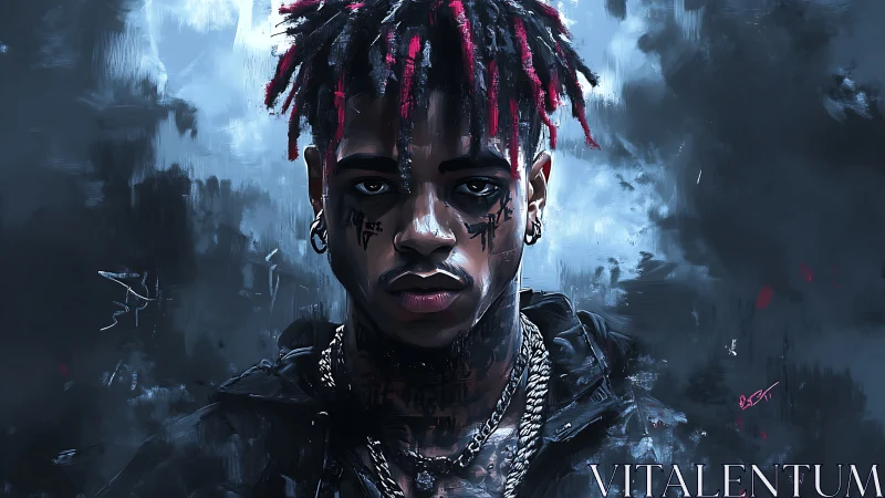 Storm-lit street poet stares down the digital midnight