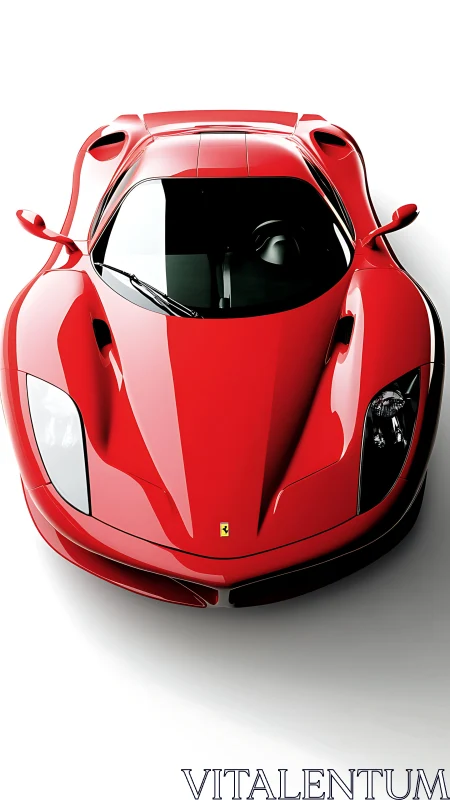 Sleek red supercar glows with sculpted curves and power