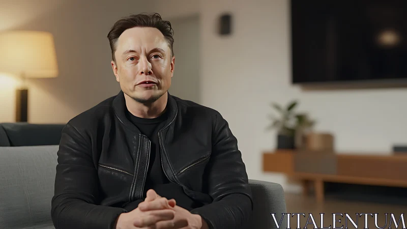 Calm conversation on a sofa in a softly lit modern room.