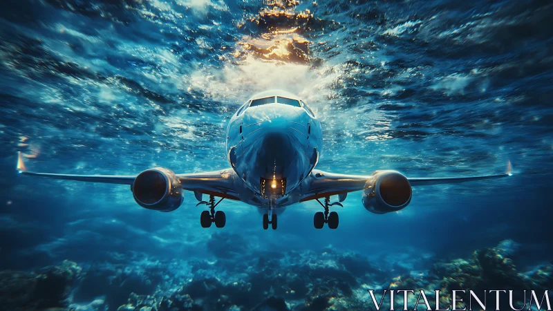 Jetliner swims beneath sapphire waves and bends all logic