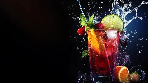 Turbulent Splash: Crimson Elixir Meets Gravity's Dance.