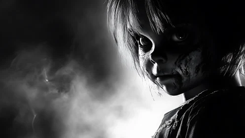 Ghostlit doll stares back while shadows swallow the room