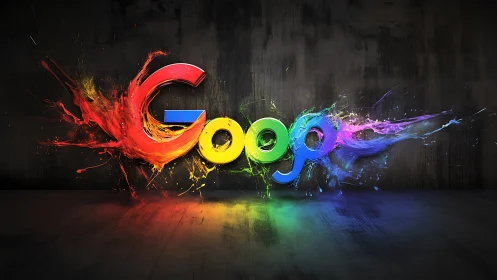 Colorful paint-splash word bursts with bright creative energy