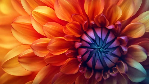 Radiant Dahlia's Glowing Petals Dance in Warm Amber Light
