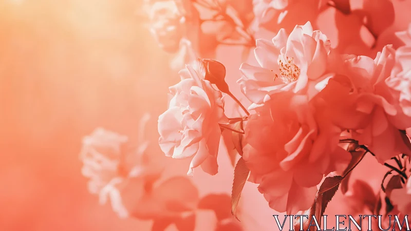 Coral Blooms Dancing in Luminous Golden Haze