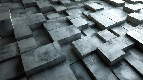 Abstract metallic cubes pattern in modern industrial style.