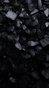 Black obsidian shards form dense angular mineral texture.