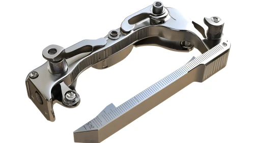 Precision Machined Metal Clamp in Modern Industrial Style.