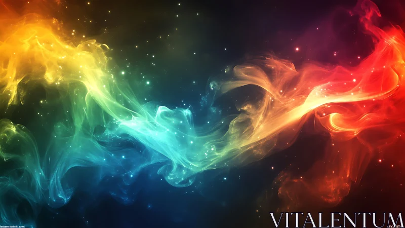 Spectral nebula ribbons form a continuous multicolor plasma arc