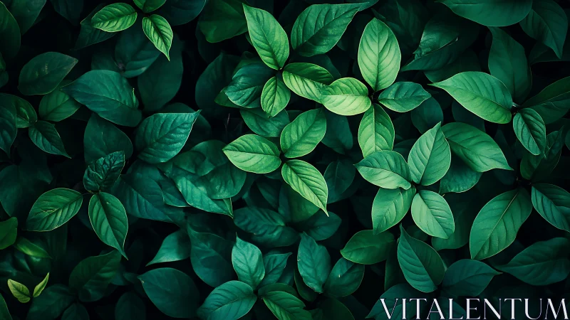 Overhead view records dense green foliage with varied leaves