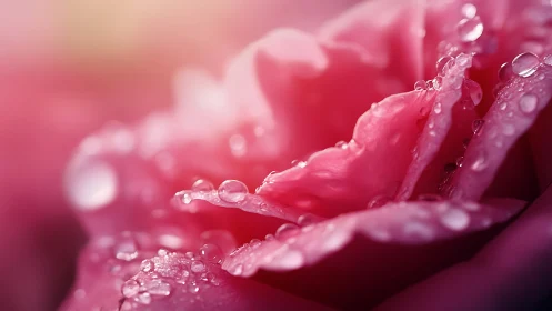 Droplet Ballet on Velvet Petals Dances with Morning Moisture