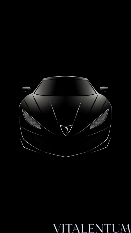Midnight supercar silhouette with glossy reflective contours.