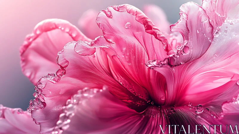 Pink Flower Petals Adorned With Water Droplets