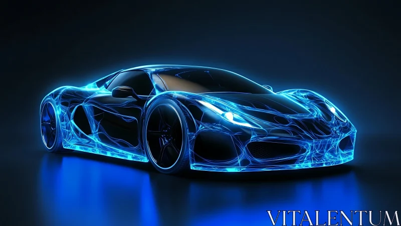 Electric blue supercar glowing like a dream in motion.