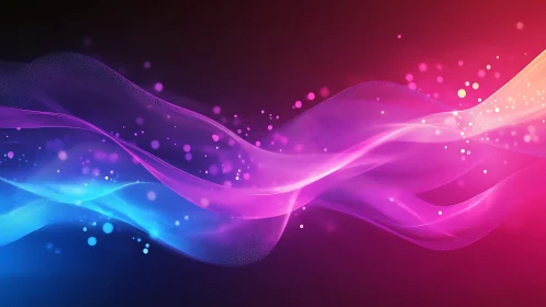 Neon ribbons weave luminous music across the midnight void