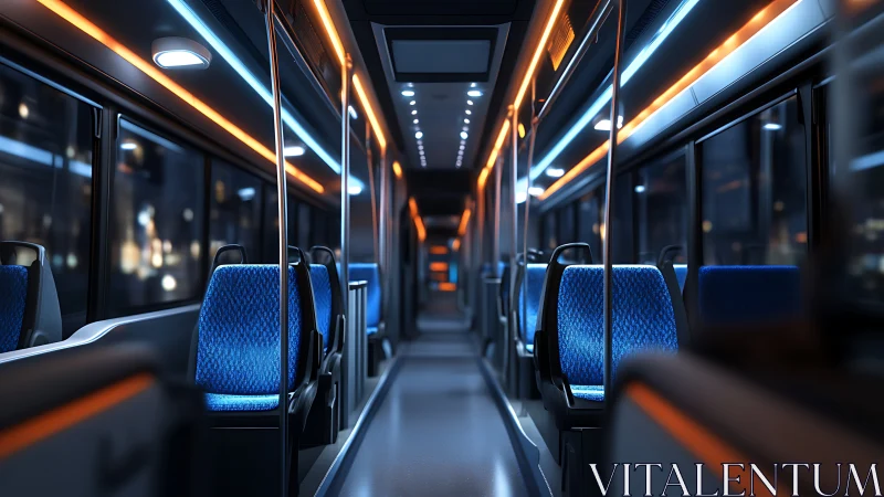 Midnight neon transit aisle humming with quiet echoes.