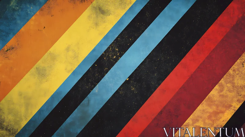 Diagonal multicolor stripes with textured grunge surface.